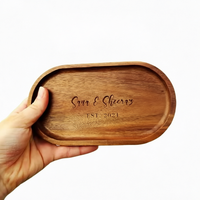 Plateau ovale en bois gravé personnalisé, plateau en bois avec nom personnalisé pour la décoration de table, rangement de bijoux, service de collations, cadeau unique