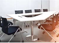 Table de réunion de négociation de bureau de conférence ovale en forme de U personnalisé haut de gamme avec chaises