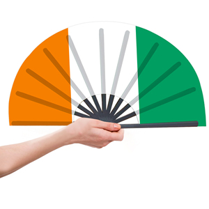 Abanicos Plegables de Bambú con la Bandera de Costa de Marfil al por Mayor, Abanico de Mano para Carnaval, Boda, Festival, Fiesta, Agencia de Viajes - Product Image 4