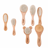 Brosse de massage faciale en bois avec logo personnalisé pour bébé, petite brosse pour le bain et le lavage des cheveux des enfants