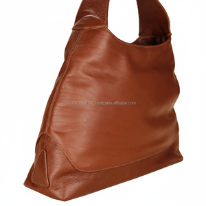 Wholesale Custom Logo Women's Vintage Hobo Bags <b>Real</b> Soft Cowhide Genuine <b>Leather</b> <b>Handbags</b> Stylish Daily Use Brown for Ladies - Product Image 1