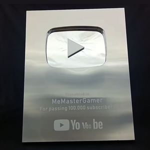 Premio Targa Creator Award 2025 in Alluminio Tasto <span class=keywords><strong>Play</strong></span> con Stampa UV - Product Image 6