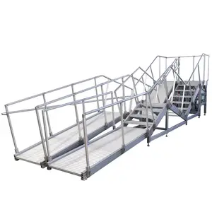 LANGLE Platform Aluminium tangga portabel rel kereta api pemeliharaan Platform perlengkapan industri