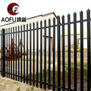 6ftx8ft наружный жилой металлический забор панель черная квадратная труба цинковый стальной забор
