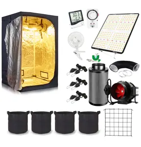 Chin-up Grow Tent Kit Complete System 2x2 Ft LED Grow Light Dimmable Full Spectrum Indoor Grow Tent Kit Hydroponics Grow Tent