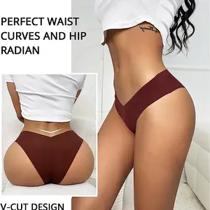 Seamless Thong Underwear for Women Soft Stretch Invisibles No Show Bikini Panties for Women Hipster