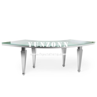Table de mariage demi-lune Dubai en acier inoxydable et MDF Table d'événement pour banquets, restaurants, salons et salles