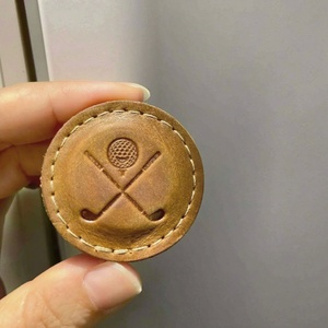 Custom Golf Ball Marker Fridge Magnet Laser Refrigerator Magnet Genuine Leather Golf Ball Marker for Engraving - Product Image 6