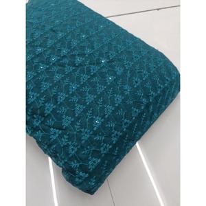 Tela de Encaje Schiffli Georgette de Diseño de la Mejor Calidad, Bordado Floral, Textil Transparente y Elegante para Prendas Étnicas y Occidentales - Product Image 1