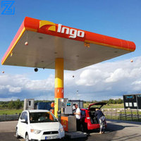 Auvent de station-service en aluminium de la marque ZZC avec éclairage LED, garantie de 2 ans, durée de vie de 10 ans, modèle ZZC-001