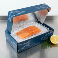 Boîtes d'emballage pour produits de la mer de qualité alimentaire, carton ondulé, laminage mat, boîte en carton personnalisée pour produits de la mer surgelés industriels