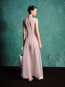 <span class=keywords><strong>Rosa</strong></span> in stile vietnamita di nicchia primavera ed estate nuovo arrivalpatchworksense del design <span class=keywords><strong>abito</strong></span> senza maniche in <span class=keywords><strong>tulle</strong></span> chiaro - Product Image 2