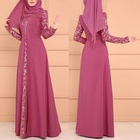 Robes longues élégantes pour femmes, avec boutons décoratifs, abaya musulmane, grande taille, pour femmes