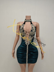 Ocstrade Listo para Enviar - Contacta Antes de Ordenar Vestido de Fiesta para Mujer, Vestido Transparente <span class=keywords><strong>con</strong></span> Pedrería, Vestido Brillante para Mujer, Vestidos para Fiesta de Cumpleaños - Product Image 3