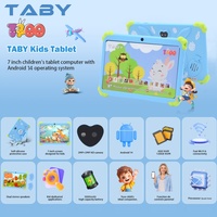 Tablette pour enfants de 7 pouces, Android 14.0 GMS, 4 Go, 128 Go, tablette PC pour enfants avec étui de protection, tablette d'apprentissage TABY pour enfants