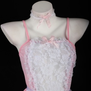 Maid Outfit Sexy Lingerie Set Pink Lace Dress Women Role Play Costume Fancy Dresses - Product Image 2