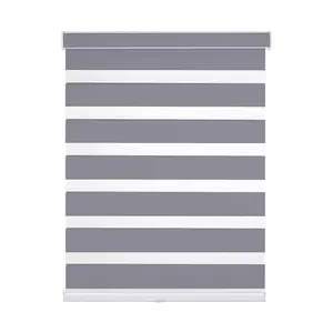 home design 100% polyester Cordless Zebra Roller Shades Manual Dual Sheer Zebra Blinds for Office and home