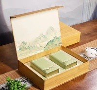 Boîte cadeau vide haut de gamme écologique en feuille d'or réutilisable pour emballage de thé avec doublure en éponge et estampage à chaud