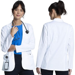 <strong>Cotton</strong>-Polyester OEM Custom Unisex <strong>Surgical</strong> Medical Scrub Consultation White Lab Coat Long Sleeve 3 Pockets Easy Care Lab Coat - Product Image 1
