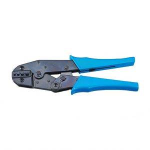 Ratchet Crimping Pliers 9 Inch Heavy Duty Industrial Grade High Carbon Steel Soft <b>Grip</b> Handle Front Entry for Bare Connectors - Product Image 1
