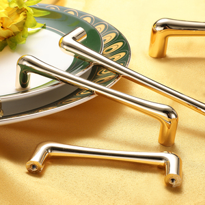 亮金锌合金橱柜衣柜门把手厨柜拉手橱柜金色旋钮 - Product Image 2