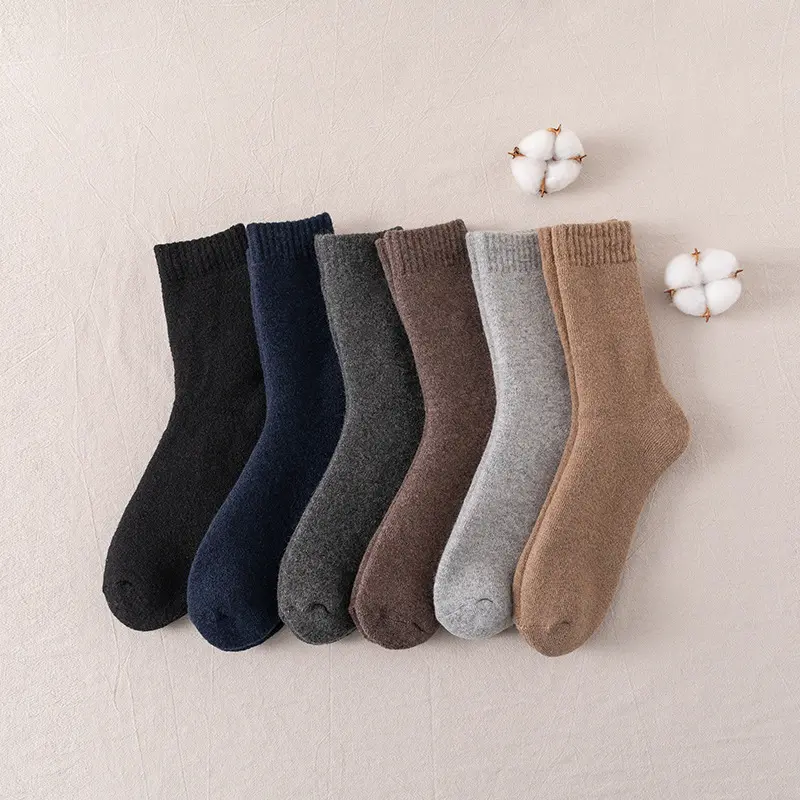 2021 New high quality sample custom design add logo make own cashmere men wool dress socks