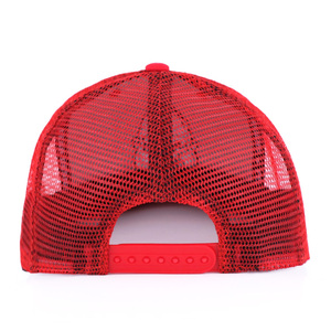 Gorra Trucker Qianzun de 5 Paneles con Visera Plana de Algodón, Etiqueta Tejida Roja Lateral, Bordado de Animales Personalizable y Cuerda - Product Image 4