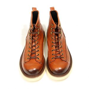 Mocasines de Hombre de Alta Gama, Hechos a Mano en Cuero Vacuno Europeo Repujado, con Parches, Punta Cuadrada y Cierre de Cordones - Product Image 2