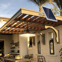 Lampe suspendue extérieure à énergie solaire, étanche, LED, construction en aluminium, sans câblage requis, résistante aux intempéries pour balcons et porches
