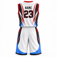 Ensemble de maillots de basket-ball personnalisés, 100% polyester, maille respirante, évacuation de l'humidité, uniforme d'équipe par sublimation