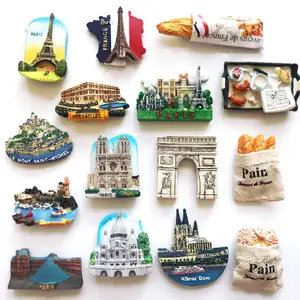 Benutzer definierte Werbe 3D Poly resin Italien See Como Kühlschrank Magnete London Kühlschrank Magnet Paris Kühlschrank Magnete