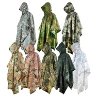 Prix d'usine, imperméable personnalisé pour adultes, imperméable durable en polyester pour l'extérieur, cape de pluie multifonctionnelle, poncho de pluie camouflage