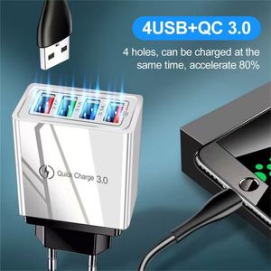 Hot Selling <b>Multi</b> Port Head 4USB 5.1A QC3.0 <b>Multi</b>-color USB Wall <b>Charger</b> Travel Adapter Fast Mobile Phone <b>Charger</b> - Product Image 2