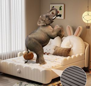 Letto Villa da Principessa per Bambini Letto Morbido per <span class=keywords><strong>Bambina</strong></span> Letto di Lusso Carino con Doppie Orecchie di Coniglio per Studenti delle Scuole Elementari in Legno Massello - Product Image 6