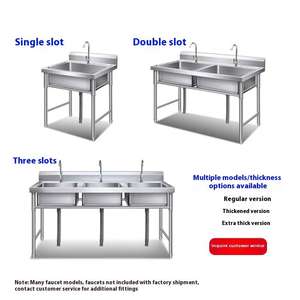 Évier de cuisine professionnel en acier inoxydable à cuve profonde pour restaurants et hôtels, avec service de nettoyage - Product Image 5