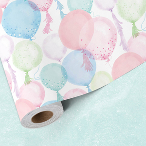 Watercolor Balloon Gift <b>Wrap</b> <b>Paper</b> Tassel Balloon Pattern Double Sided For Girl Birthday Party Favor Box Craft Wrapping Sheet - Product Image 1