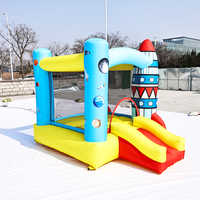 Château gonflable durable Space Rocket avec toboggan, aire de jeux gonflable imperméable pour enfants, installation facile