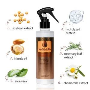 Free Samples Private Label Shine Silky Hair Care Nourishing Marula Oil Leave-in Spray For Dry Frizzy Hair