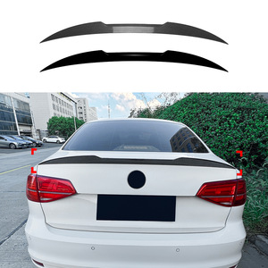 Alerón trasero Volkswagen con textura de fibra de carbono, labio de maletero de ABS para modelos Jetta MK6 2011-2018 M4 - Product Image 1