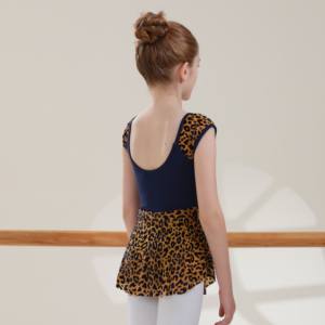 2024 Новое поступление, леопардовый дизайн, велюровые танцевальные балетные трико для девочек - Product Image 6