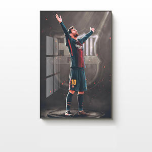 Poster di <span class=keywords><strong>Lionel</strong></span> <span class=keywords><strong>Messi</strong></span> e Cristiano Ronaldo, Stelle del Calcio, Stampe su Tela, Quadri per Decorazione Domestica, Arte da Parete con Cornice - Product Image 3