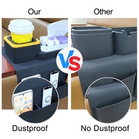 Support de boisson portable OEM/ODM pour canapé, table d'accoudoir bicolore, plateau anti-poussière avec tapis et accessoires de protection pour porte-gobelets