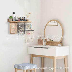 Organisateur de bijoux suspendu en bois créatif support mural avec présentoir de collier rotatif pour boucles d'oreilles et bagues - Product Image 4