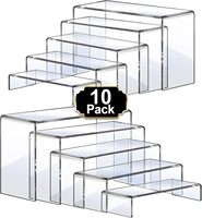 Grand ensemble de présentoirs rectangulaires transparents en acrylique pour la décoration, présentoir transparent pour cupcakes en papier