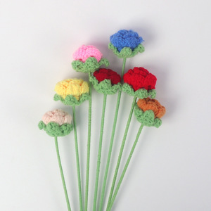 Bouquet de roses à bulles multicolore en crochet pour la remise des diplômes, ornement de fleurs artificielles en <span class=keywords><strong>laine</strong></span> pour la Saint-Valentin - Product Image 4