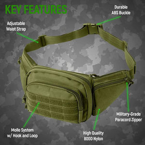Bolsa Tática Multiuso Impermeável de PVC para Esportes ao Ar Livre, Caminhada, Design Geométrico em Formato de Barril, Fechamento com Zíper, Unissex - Product Image 4