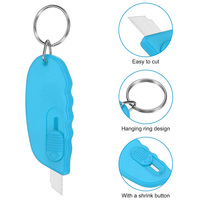Mini-couteau à enveloppes personnalisé porte-clés, coupe-papier de bureau et domestique, ouvre-lettres rétractable en plastique, cadeaux de bienvenue
