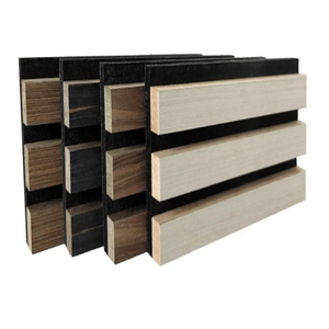 Hiện đại Di chuyển bằng Gỗ Acoustic Panels PVC Laminate <span class=keywords><strong>MDF</strong></span> tự nhiên Walnut Oak Veneer kết thúc tường trang trí nội thất ngăn 60*240cm kho - Product Image 2