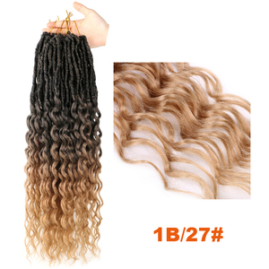 Extensiones de Cabello con Trenzas de Ganchillo Bohemio, 24 Pulgadas, Ondas Profundas Pre-Looped, Locs, <span class=keywords><strong>Nu</strong></span> Goddess - Product Image 4
