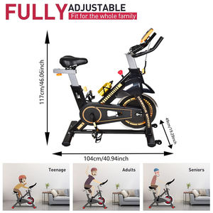 <span class=keywords><strong>Bicicleta</strong></span> de <span class=keywords><strong>Spinning</strong></span> Nueva y Mejorada para Gimnasio, Volante de Inercia de 13 kg, Carga Máxima de 120 kg, <span class=keywords><strong>Bicicleta</strong></span> Deportiva de <span class=keywords><strong>Spinning</strong></span> para Ejercicio en Casa - Product Image 3